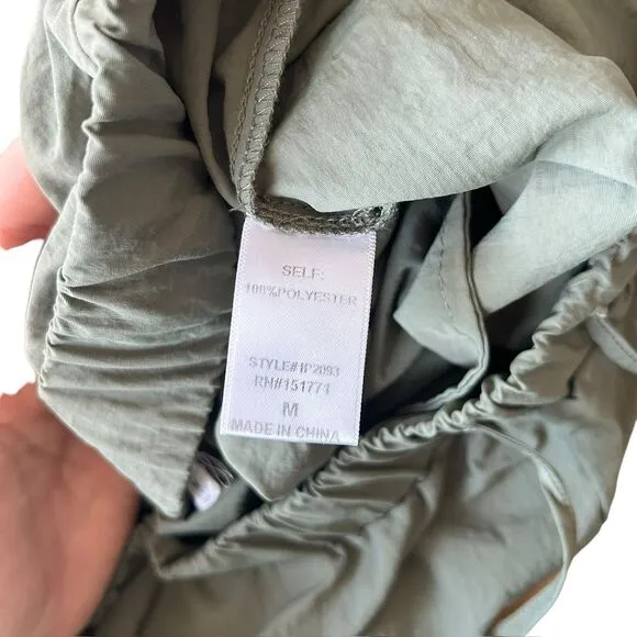 Le Lis Women’s M Baggy Cargo Pants Sage Green Pull‎ On Gorpcore Y2K Streetwear - Image 8