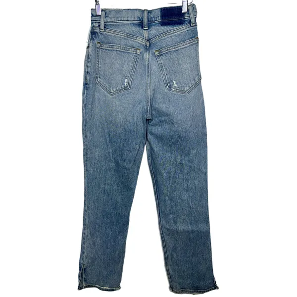 Abercrombie & Fitch Curve Love 90s Straight High Rise Blue Denim Jeans Size 25 0 - Image 2