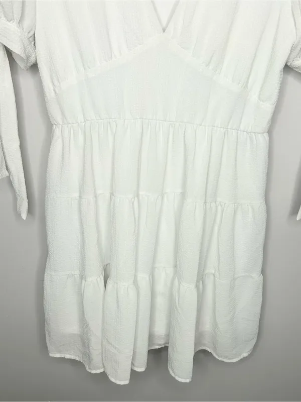 Altar'd State White Tiered Mini Dress Size L - Image 6