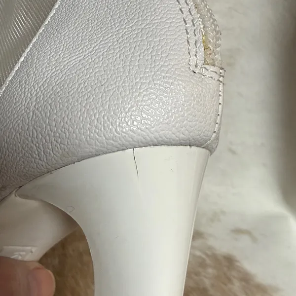 Karl Lagerfeld Paris Women's White‎ Blayze Lug Sole Peep Toe Bootie Size 5 B77 - Image 15