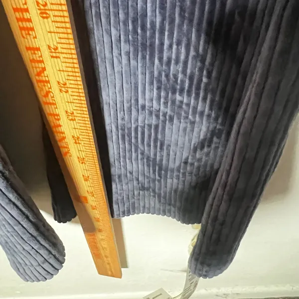 Aerie Groove On Ribbed Velour Flare Pants XS Blue Pull On Retro - Image 6