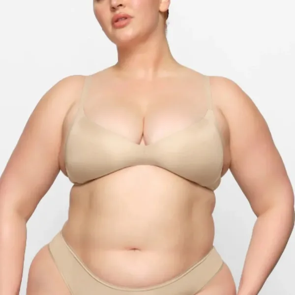 SKIMS‎ Wireless Form Push-Up Plunge Bra Sand Size 38C - Image 6