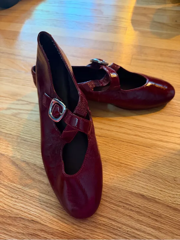 Madewell The Remy Criss Cross Mary Jane Flats in Wine Red- 8.5 - Image 5