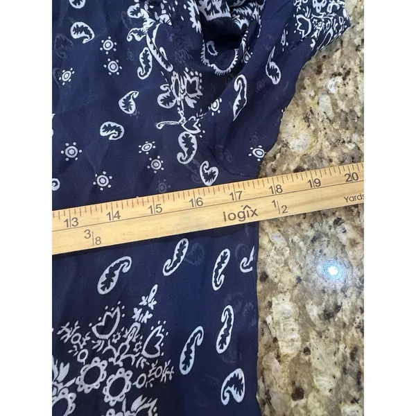 Sundance Brieia Bandana Print Sheer Button Front Dress Size Medium Paisley - Image 9