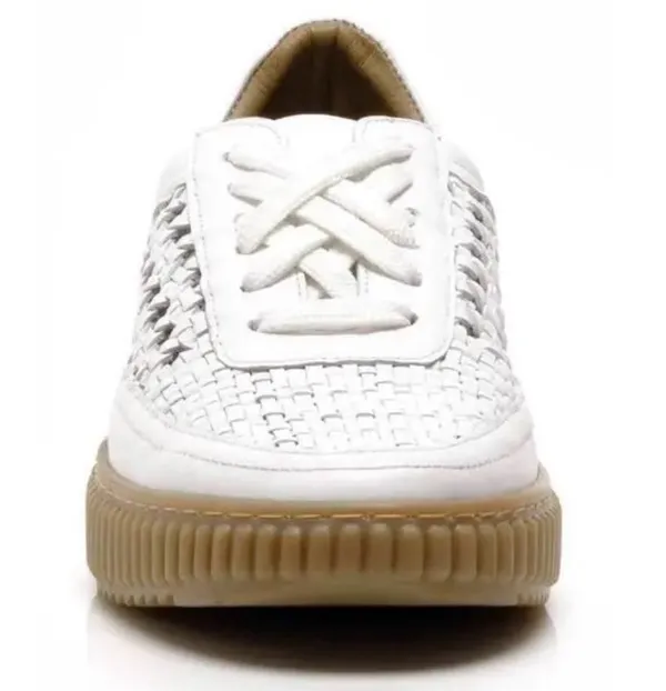 Free People Wimberly White Woven Sneakers with Gum Sole New w/ Box 8.5 - Image 10
