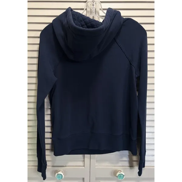Abercrombie Sweatshirt‎ Hoodie Size Sm Long Sleeve Embroidery Logo Navy/White - Image 5