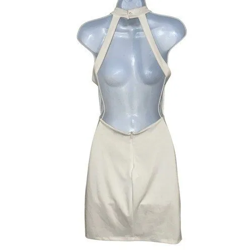 OLIA Gorgeous White High Neck Halter Open Back Mini‎ Dress EUC Size Small - Image 5