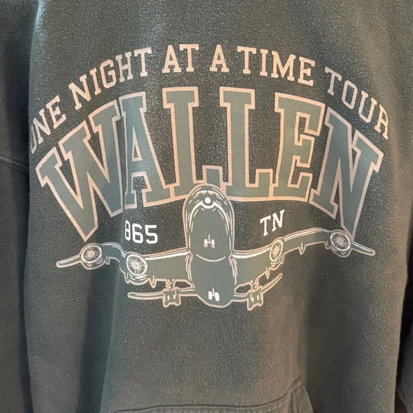 Morgan Wallen One Night at a Time Green Oversized Hoodie - Image 2