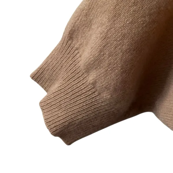 CRUSH‎ Luxe Plush Ultra Soft 100% Cashmere V Neck Cozy Sweater Sz 3 Large Tan - Image 3