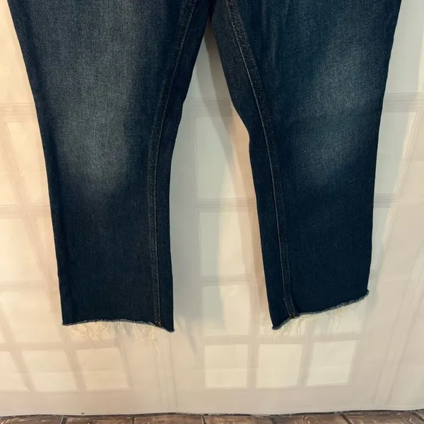 J. Crew Blue Whiskered Cutoff Hem 9 Inch Billie Demi Boot Crop Jeans Size 27 - Image 5