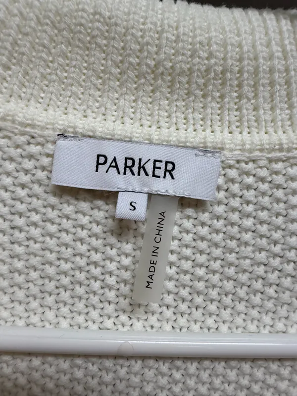 Parker Cream Cable Knit Fisherman Button Down Cardigan - Image 3