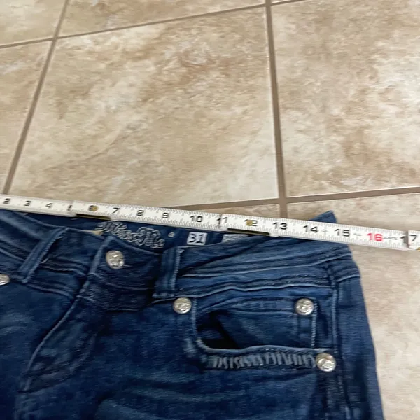Miss Me Bradbury Skinny Jeans Dark Wash Embellished Flap Pocket 31 women's - Image 7
