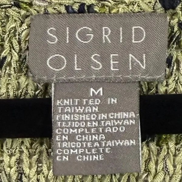 Sigrid Olsen M Knit Tank Top Green Grunge Indie Artsy Boho Alt Minimalist‎ Y2K - Image 4