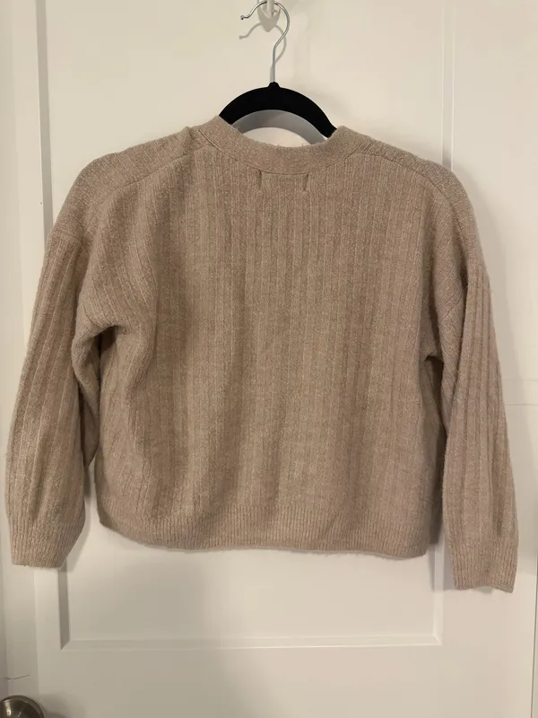 Old Navy Beige Ribbed Button Cardigan - Image 2