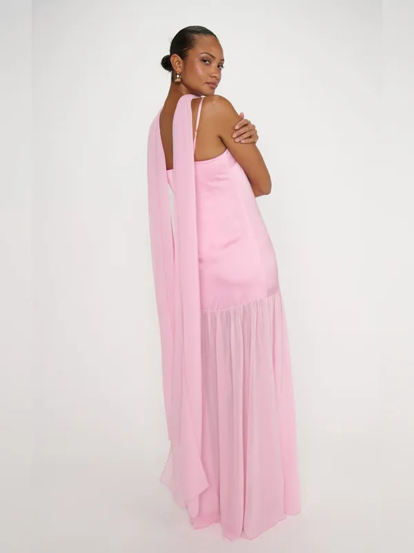 NEW Show Me Your Mumu Dalia Maxi Dress size Large L light pink luxe satin - Image 2