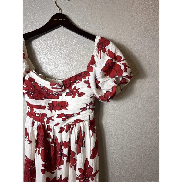 Abercrombie & Fitch Emerson Off‎ Shoulder Floral Midi Dress XSP Petite - Image 6