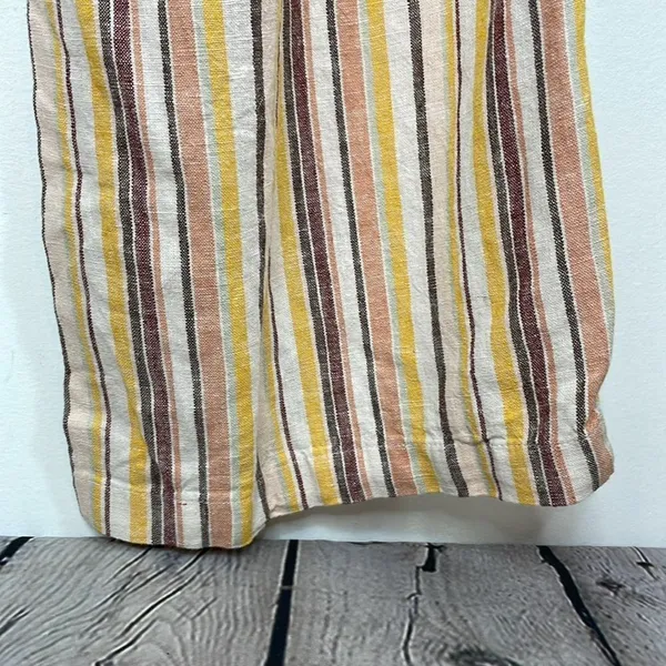 D&Co Naturals Linen blend pull on pants multicolor Striped Pants size Large - Image 9