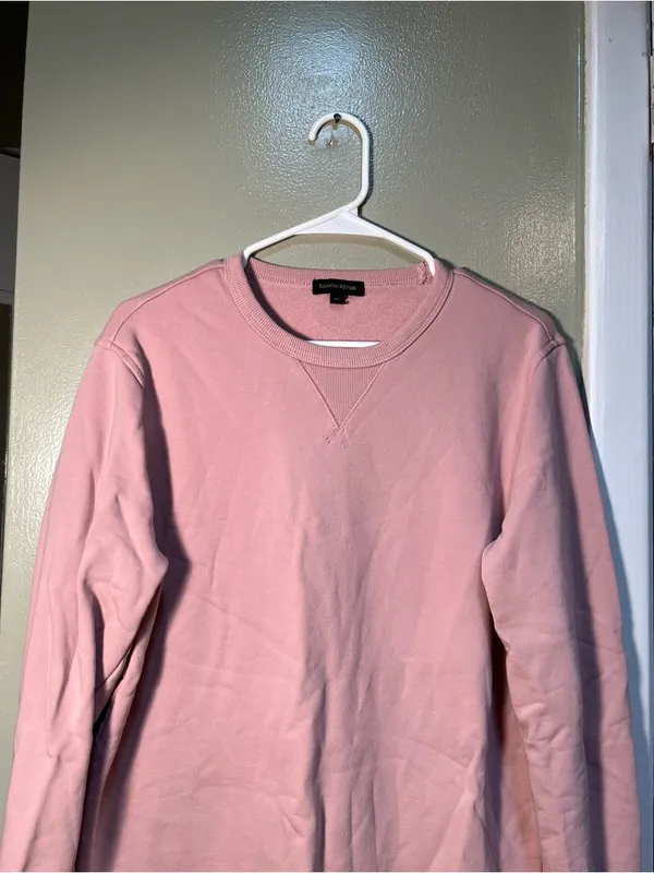 Banana Republic Women's Size Medium Crewneck Sweatshirt‎ Light Pink Clean Terry - Image 2
