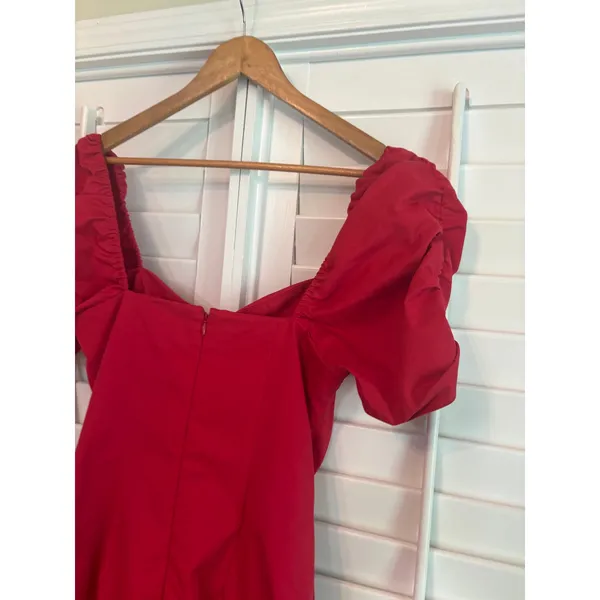 Amanda‎ Uprichard Red Ruched Dress Size Large - Image 6