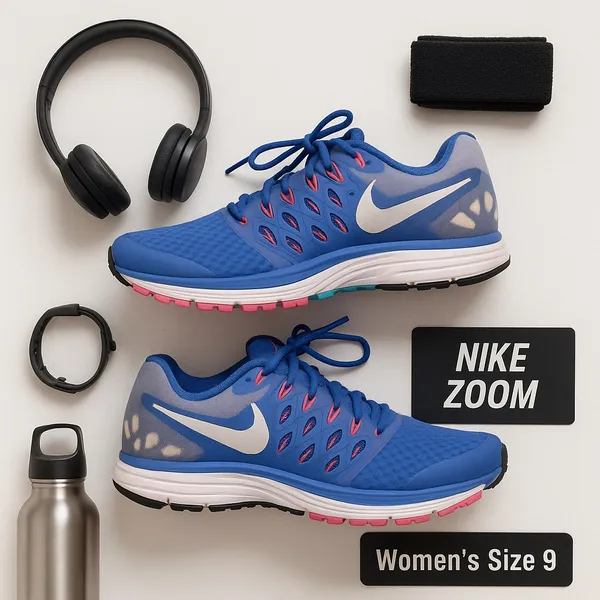 Nike Zoom Fitsole 3 Women Running Shoes Royal Blue Pink Athletic Sneakers in EUC - Image 11