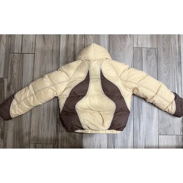 NWT OW Collection Swirl Puffer Jacket Tan/Downtown Colorway Size Small‎ - Image 4