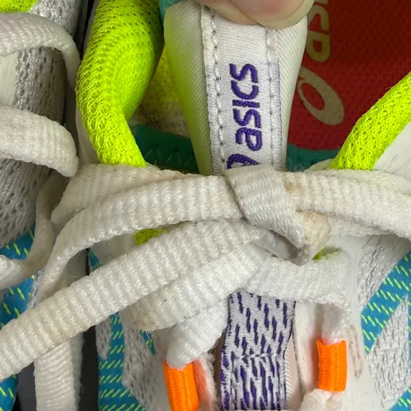 ASICS 1012B246 Womens Running Shoes White Neon Yellow Teal Orange Size‎ 7.5 - Image 2