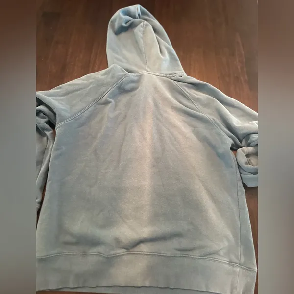 The North Face Sweatshirt Hoodie Women's S Long Sleeve Graphic Logo Pocket Blue - Image 8