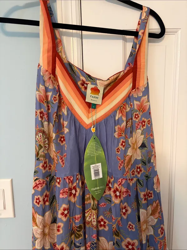 NWT Farm Rio Blue Superbloom Tapestry Maxi Dress - Image 6