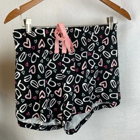 Bebe Black Logo Print Pajama PJ Shorts & Short Sleeve Top SET 3X NEW - Image 5