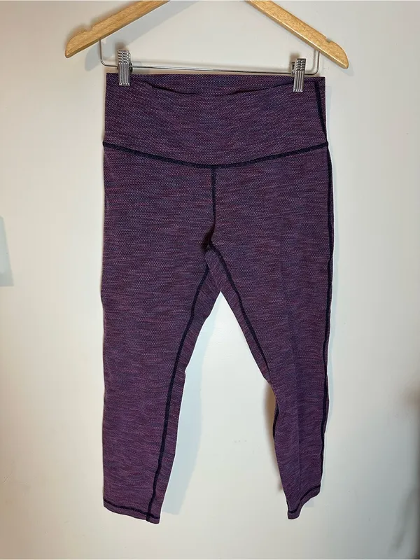 Lululemon Wunder Under Crop II Diamond Jacquard Jewelled Magenta 10 - Image 2