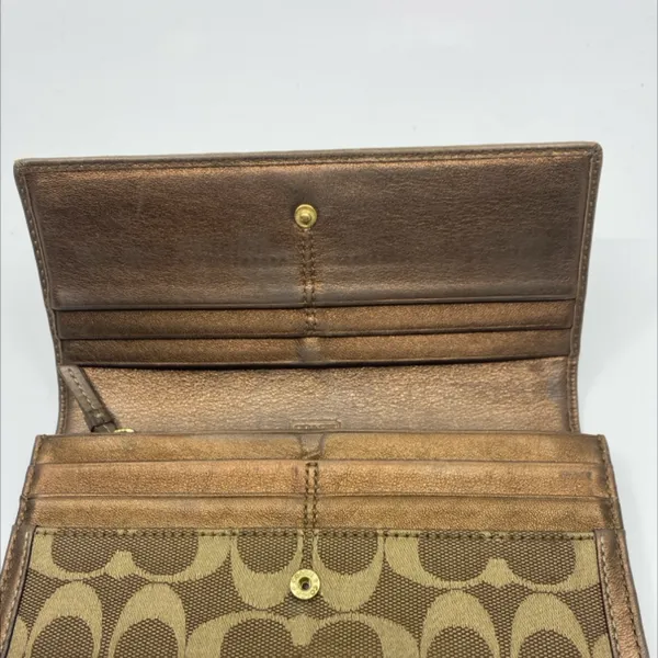 Coach Slim Envelope Brown Signature C Canvas Wallet - Image 3