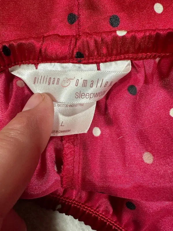Gilligan & O’Malley Womens Sleepwear Pants Polka Dot Red Elastic Waist Size L - Image 2