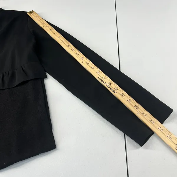 Crea Concept Blazer Jacket Womens Size 8 Black Knit Patch Pockets‎ Formal Wool - Image 15