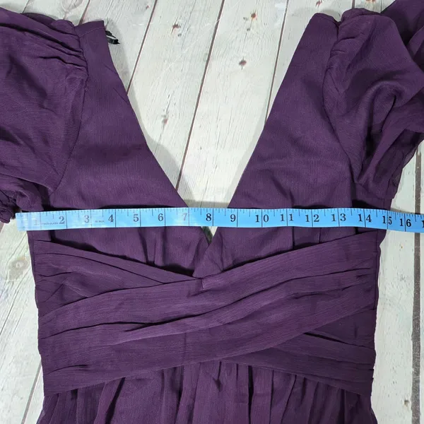 Lulus Enchant My Love Dark Purple V-Neck Long Sleeve Maxi Dress Small - Image 10