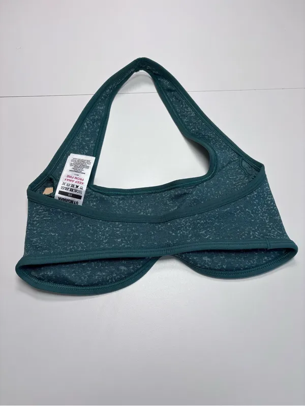 Gymshark Adapt Fleck Halterneck Sports Bra Green Size XS NWOT - Image 2