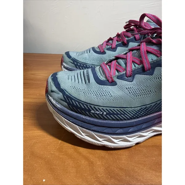 Hoka One One Bondi 5 Shoes Women Size 8.5 Blue Magenta Sneakers Cushioned - Image 2