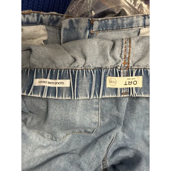 OAT New York Cloud Luxe Denim Wide Leg Jeans Light Wash Minimalist Capsule - Image 5
