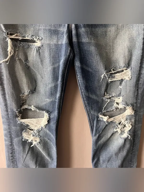 American Eagle Distressed Hi Rise Slim Jeans Size 10 - Image 2