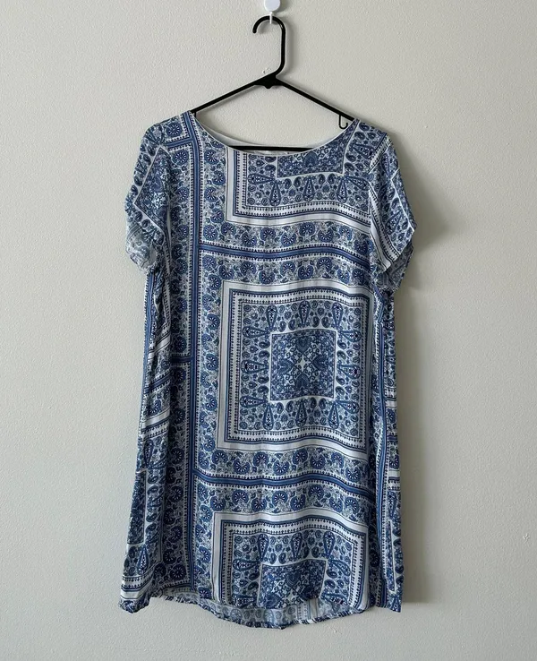 Blue Bandana Print Dress - Image 2