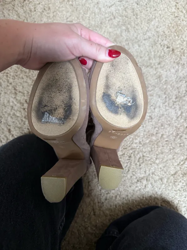 Bamboo tan open toe bootie - Image 6