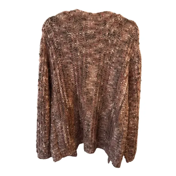 Blu Pepper Sweater Cardigan Pink Open Front Long Speckled Cozy Fuzzy Size Medium - Image 2