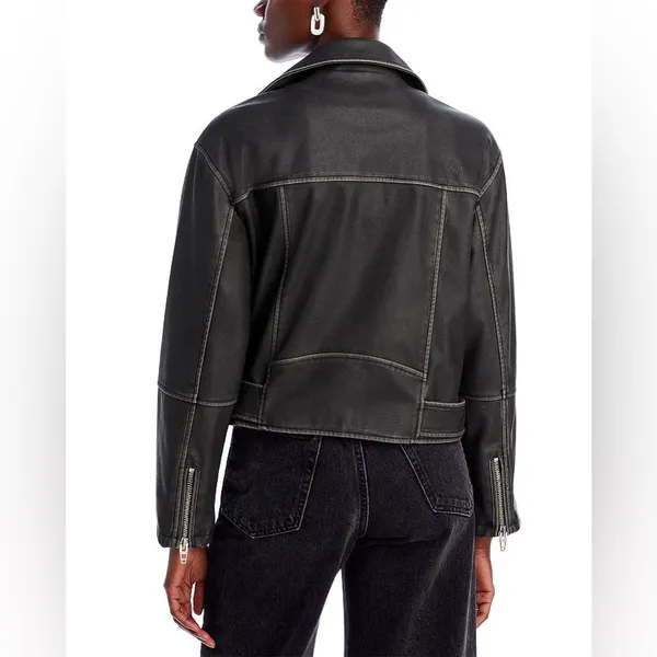 Black BLANKNYC Faux Leather Belted Moto Jacket Size XS - Image 5