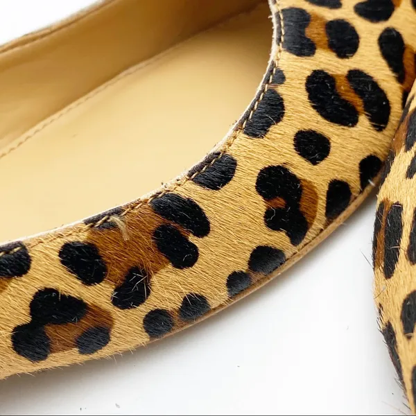 J. CREW Factory Animal Print Calf Hair Almond Toe Slip On Loafers Size 6 Casual - Image 11