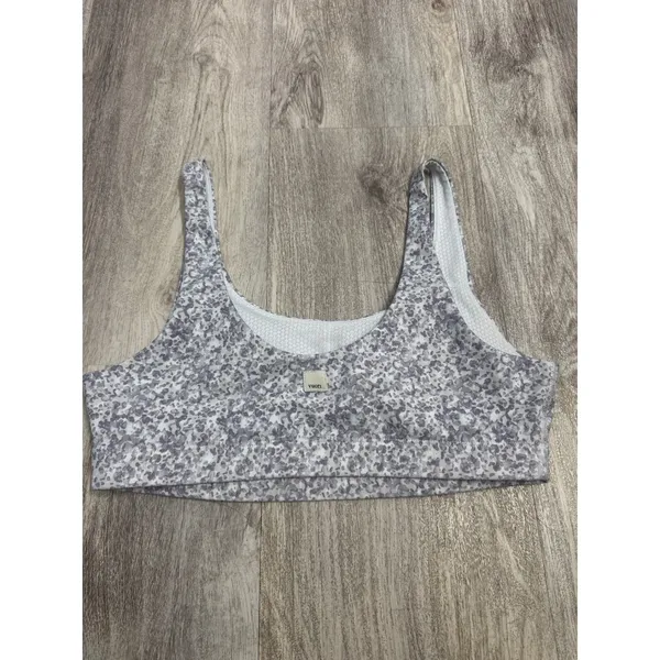 Vuori Women Purple White Floral Leopard Print Daily Sports Bra Size Large - Image 4