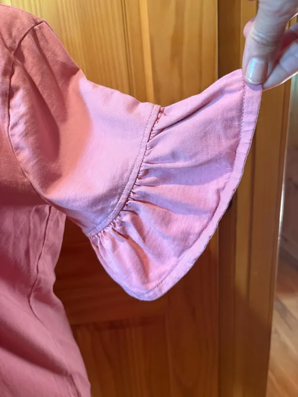 J.Crew Ruffle Sleeve Pink T-Shirt Knee Length Dress women’s M - Image 5