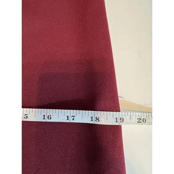 Bella Flore Burgundy Bell Sleeve Dress L Ruffle Flare Sleeve Shift Cocktail Chic - Image 11