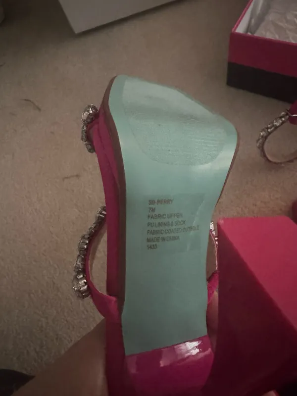 Johnson Betsey Heels Pink Rhinestone - Image 3