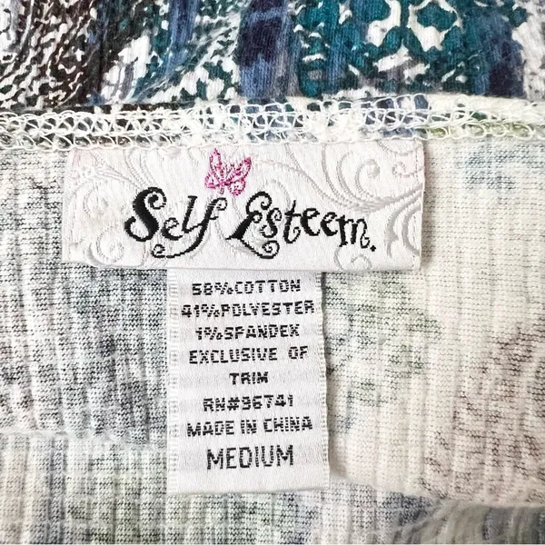 Self Esteem Bohemian Paisley Print Crochet Detail Halter Top Size Medium - Image 6