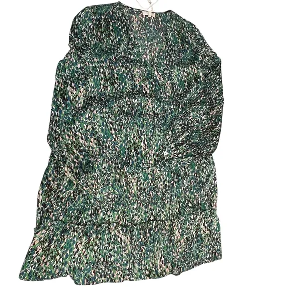 Easel Floral Green Tiered‎ Babydoll Dress S Flowy Earthy Indie Tiered Boho NWT - Image 6