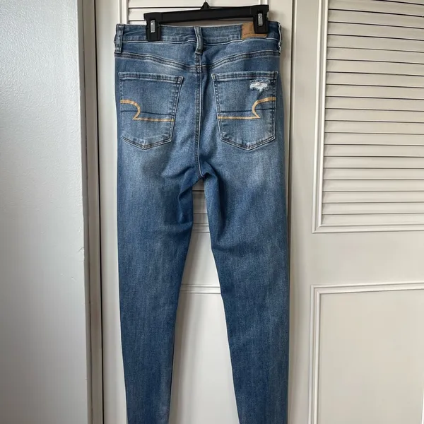 American Eagle dark blue washed jeans. - Image 5
